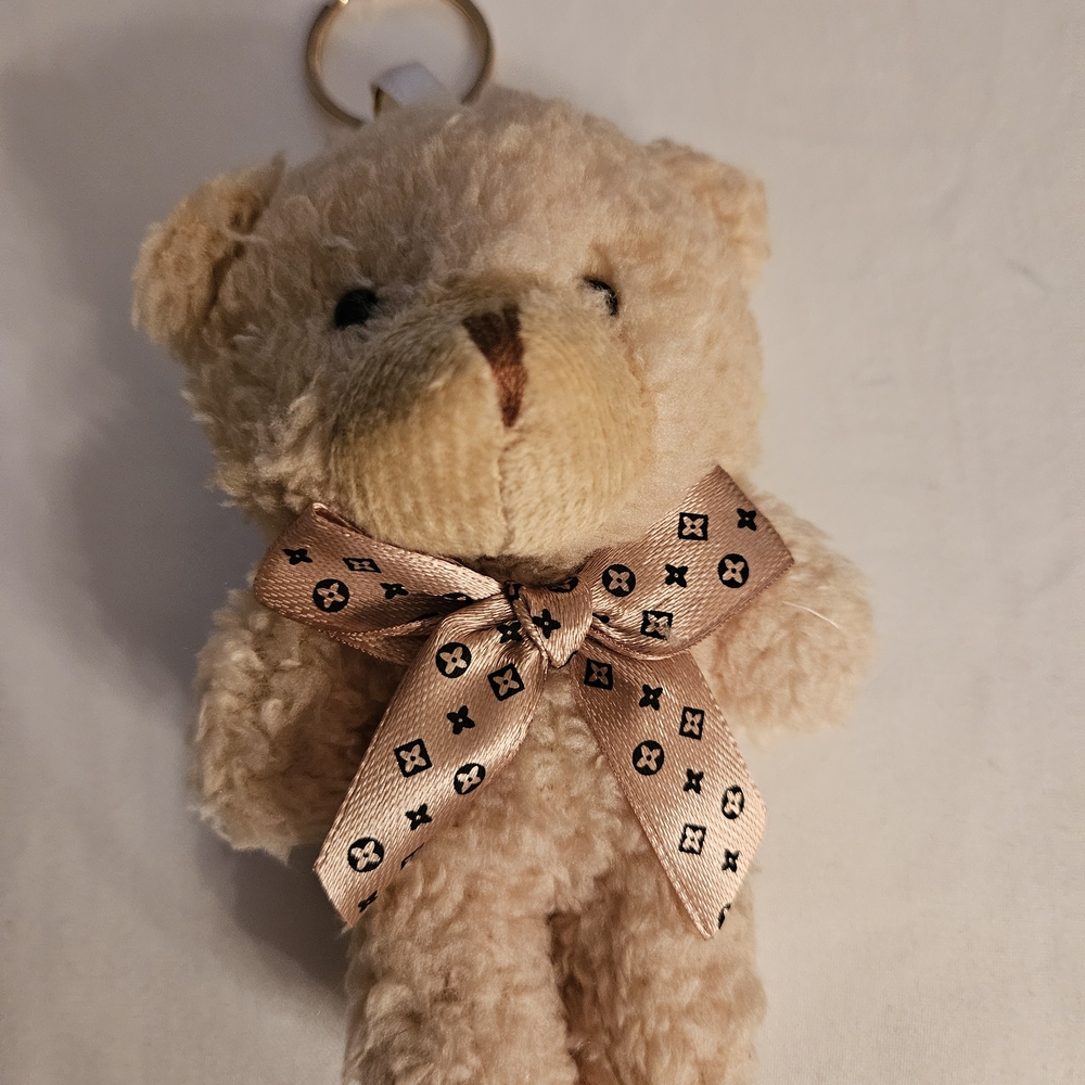BUNDLE OF 6 Adorable Tan  Teddy Bear Keychain 3 Tan 3 In White🐻🐻❤️♥️